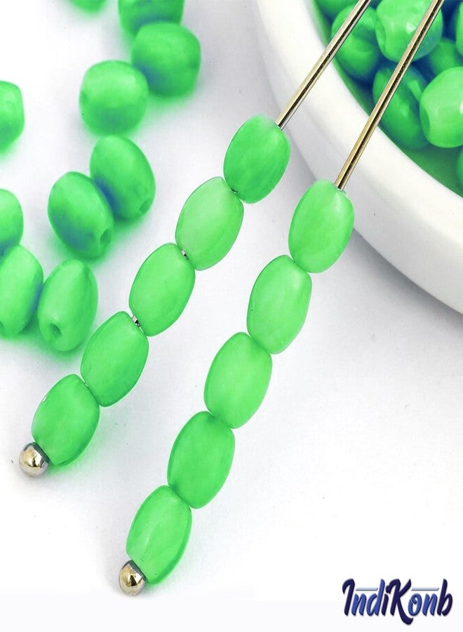 INDIKONB Oval Shaped Beads Combo Set | 8x11 mm Opaque Pastel Finish Acrylic Beads for Craft, Decoration & Jewelry Making | Multicolour Plastic Beads - Image 3